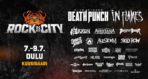 Rock In The City kasvaa Pohjois-Suomen suurimmaksi rockfestivaaliksi - Five Finger Death Punch (USA) Ouluun