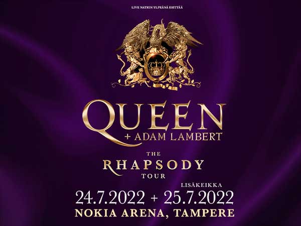 Queen + Adam Lambertin konsertit siirtyvät Tampereen Nokia Arenalle