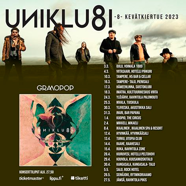 GRAMOPOP: Uniklubin kiertueelle lisää paikkakuntia - Oulun esiintymispaikka vaihtunut