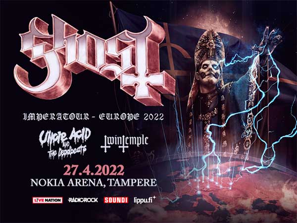 Ghost tuo tähän asti suurimman kiertueensa huhtikuussa Suomeen