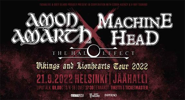 TuskaLive: Amon Amarth ja Machine Head Helsinkiin syyskuussa 2022